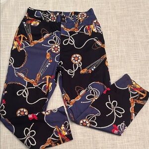 Ralph Lauren Nautical Print Pants with Rope and Chain Design
